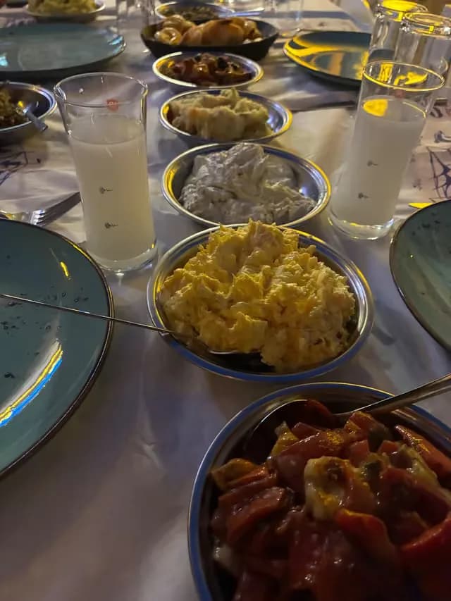 Vesta House Bademli'nin taş ev atmosferinde avlusu